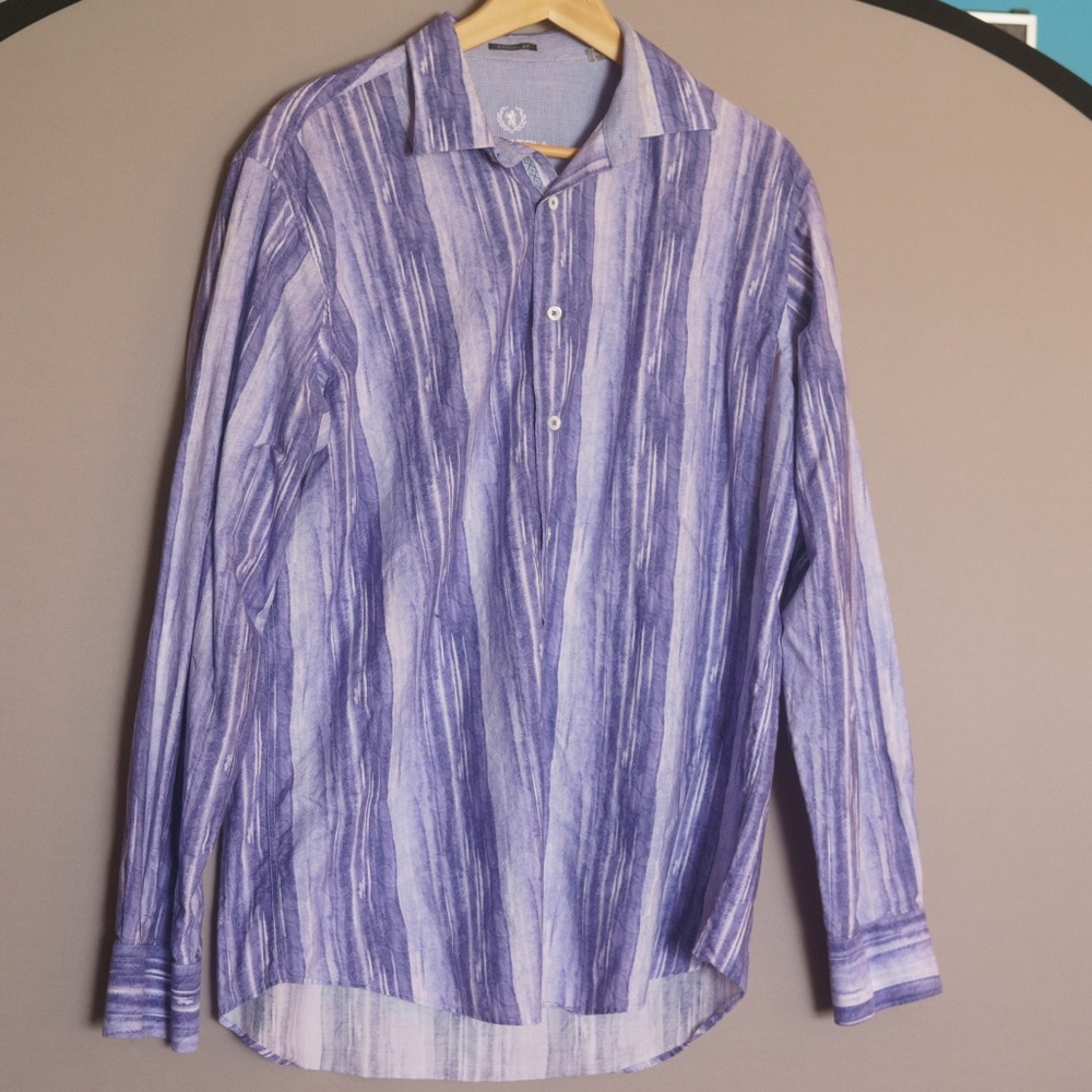 Large Bugatchi Purple Paisley Shirt